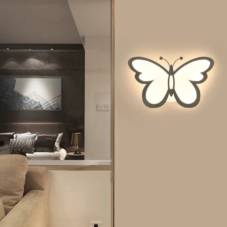 Contemporary Led Butterfly Wall Mounted Night Lamp - Modern 1/3 Lights Sconce White Acrylic