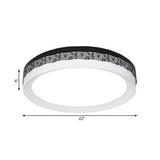 Contemporary Led Ceiling Lamp In Black Round 18/22/30 Dia Flush Mount With Warm/White Lighting And