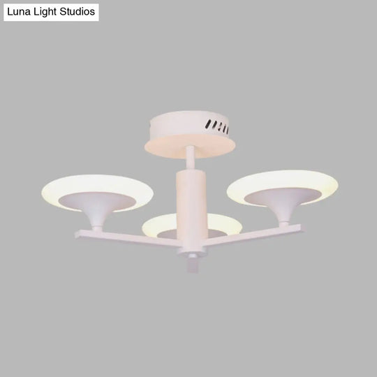 Contemporary Led Ceiling Lamp With Radial Design And Acrylic Shade In White/Warm Light