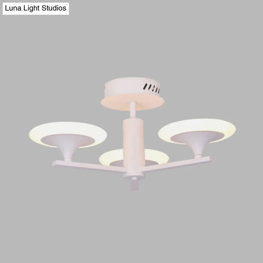 Contemporary Led Ceiling Lamp With Radial Design And Acrylic Shade In White/Warm Light
