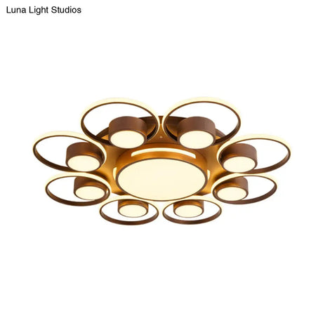 Contemporary Led Ceiling Light With Acrylic Shade Available In Warm/White - 2/4/6 Lights Flush