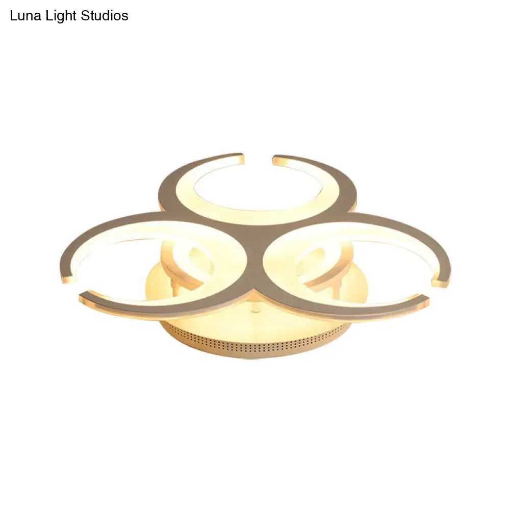 Contemporary Led Ceiling Mount Light: 19.5/23.5 Restaurant Ring | Acrylic White Flush
