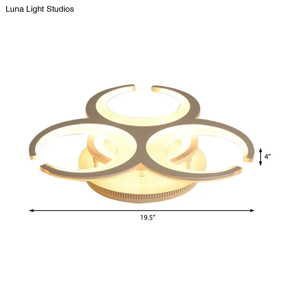 Contemporary Led Ceiling Mount Light: 19.5/23.5 Restaurant Ring | Acrylic White Flush