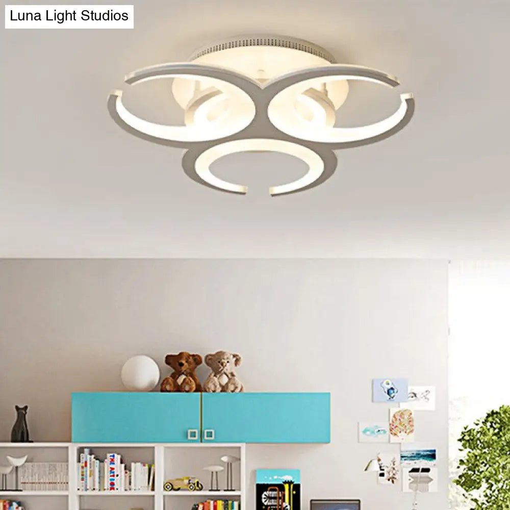 Contemporary Led Ceiling Mount Light: 19.5/23.5 Restaurant Ring | Acrylic White Flush / 23.5