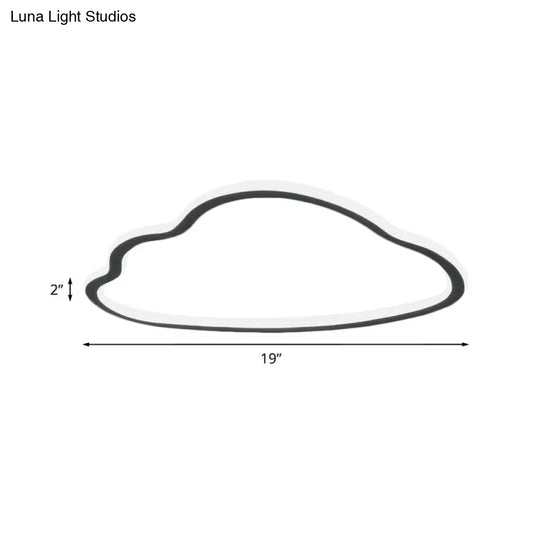 Contemporary Led Cloud Acrylic Flush Light For Bedroom Ceiling Mounted