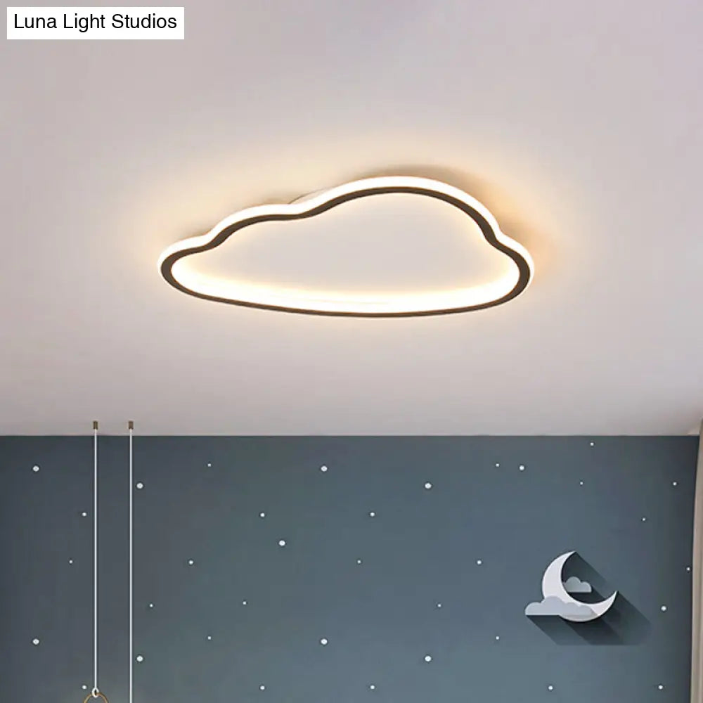 Contemporary Led Cloud Acrylic Flush Light For Bedroom Ceiling Mounted