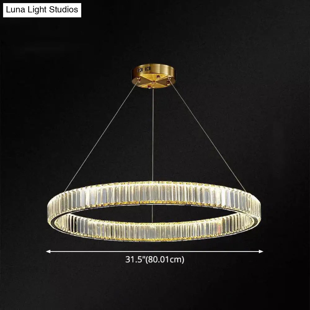 Contemporary Led Crystal Chandelier Pendant Light For Living Room