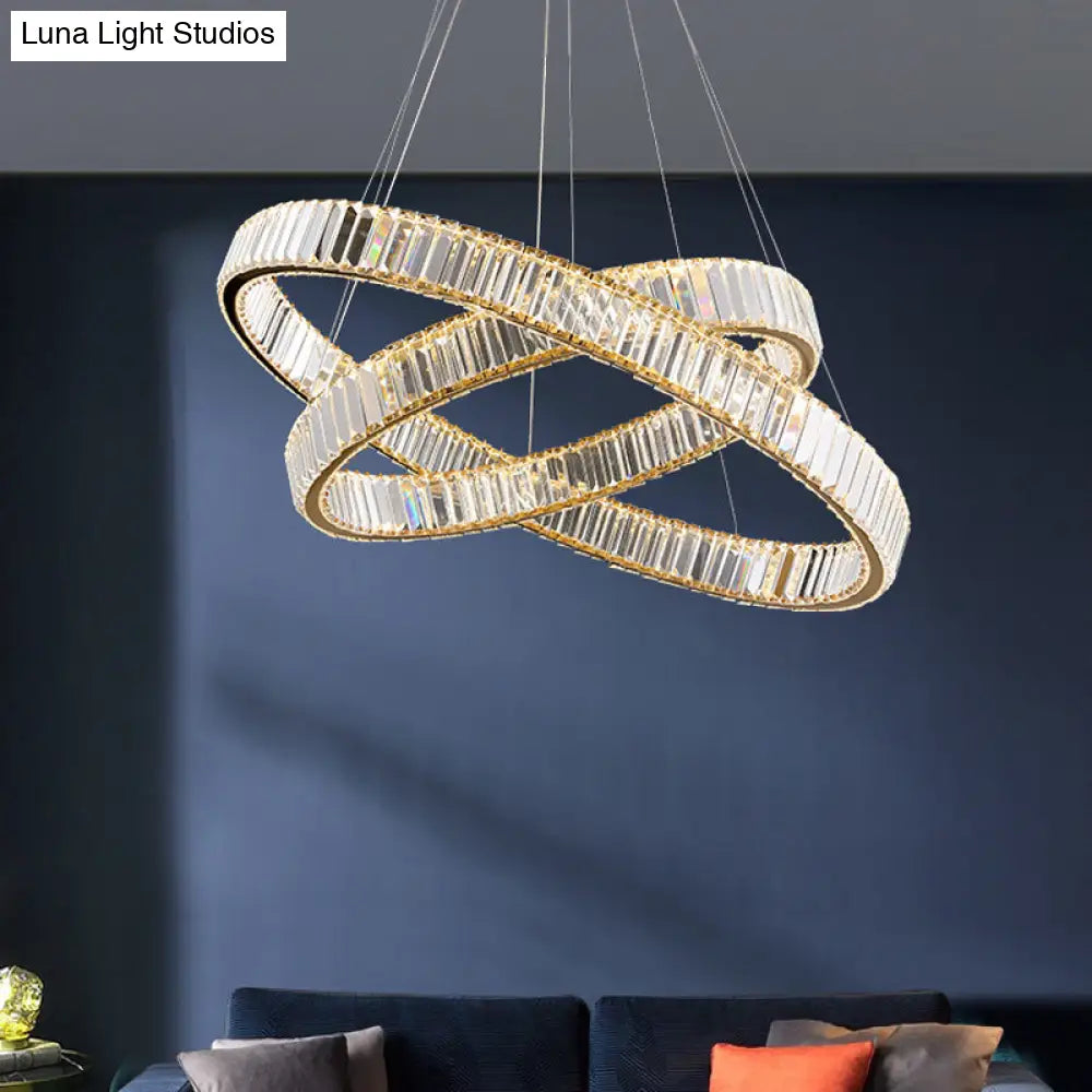 Contemporary Led Crystal Chandelier Pendant Light For Living Room