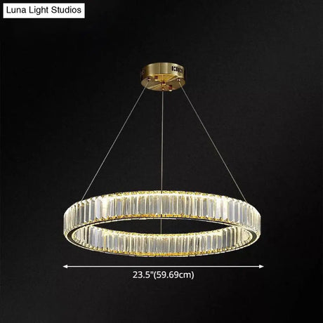 Contemporary Led Crystal Chandelier Pendant Light For Living Room
