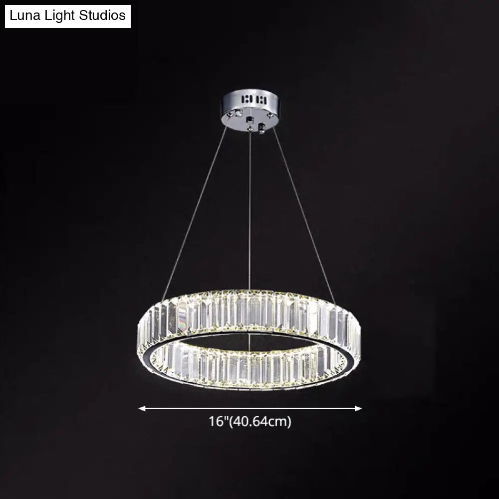 Contemporary Led Crystal Chandelier Pendant Light For Living Room