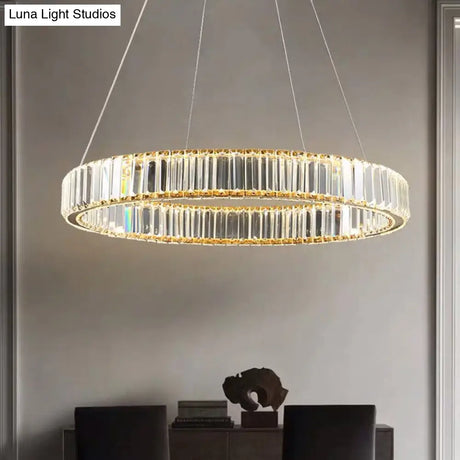 Contemporary Led Crystal Chandelier Pendant Light For Living Room