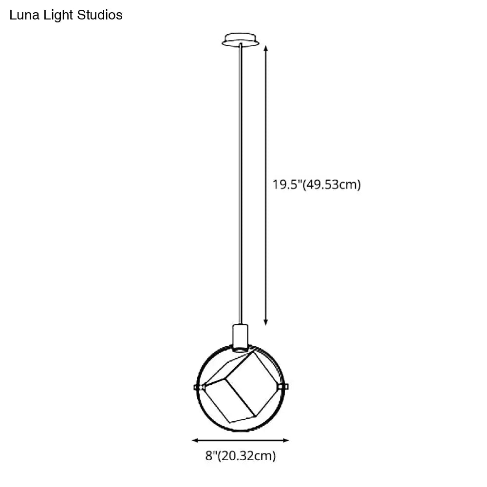 Contemporary Led Crystal Suspension Lamp - Elegant Gold Ring Pendant
