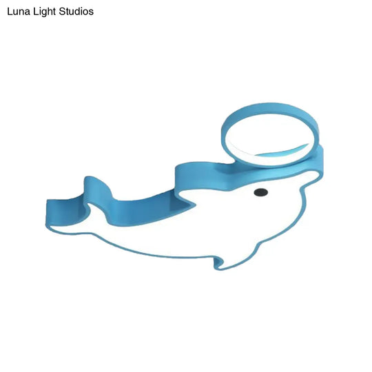 Contemporary Led Dolphin Acrylic Ceiling Flush Mount Light
