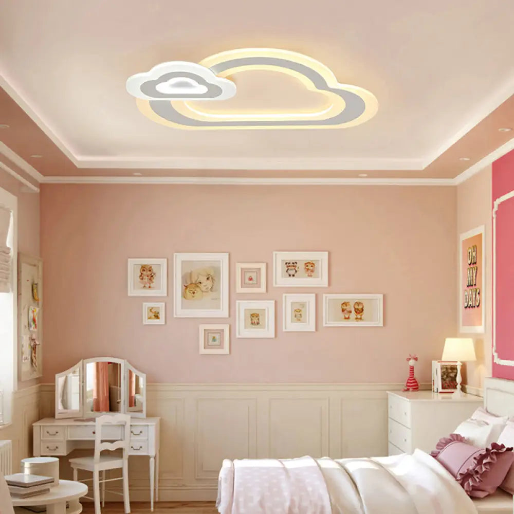 Contemporary Led Flush Ceiling Light: Slim Panel Lamp For Living Room In White Acrylic / B