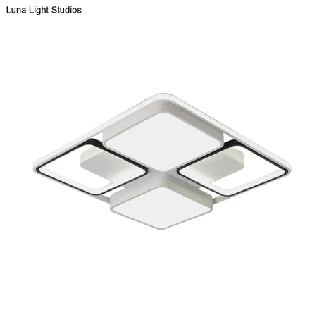 Contemporary Led Flush Mount Ceiling Light In Black/White 19.5’/45’ Wide