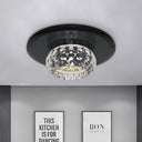 Contemporary Led Flush Mount Ceiling Light - Stylish Clear Glass Lighting Fixture For Guest Room