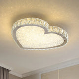 Contemporary Led Flush - Mount Crystal Ceiling Lamp – Stainless Steel Stainless - Steel