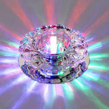 Contemporary Led Flush Mount Crystal Ceiling Light - Minimalist Clear Round Fixture For Hallways /