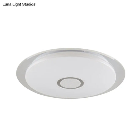 Contemporary Led Flush Mount Light In White/Natural For Living Room