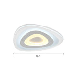 Contemporary Led Flush Mount Light - Wide Acrylic Shade Triangle Ceiling Lamp (16/20/24.5) In