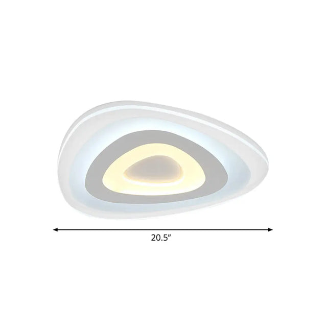 Contemporary Led Flush Mount Light - Wide Acrylic Shade Triangle Ceiling Lamp (16/20/24.5) In