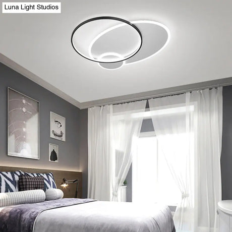 Contemporary Led Flush Mount Metal Ceiling Light For Bedrooms
