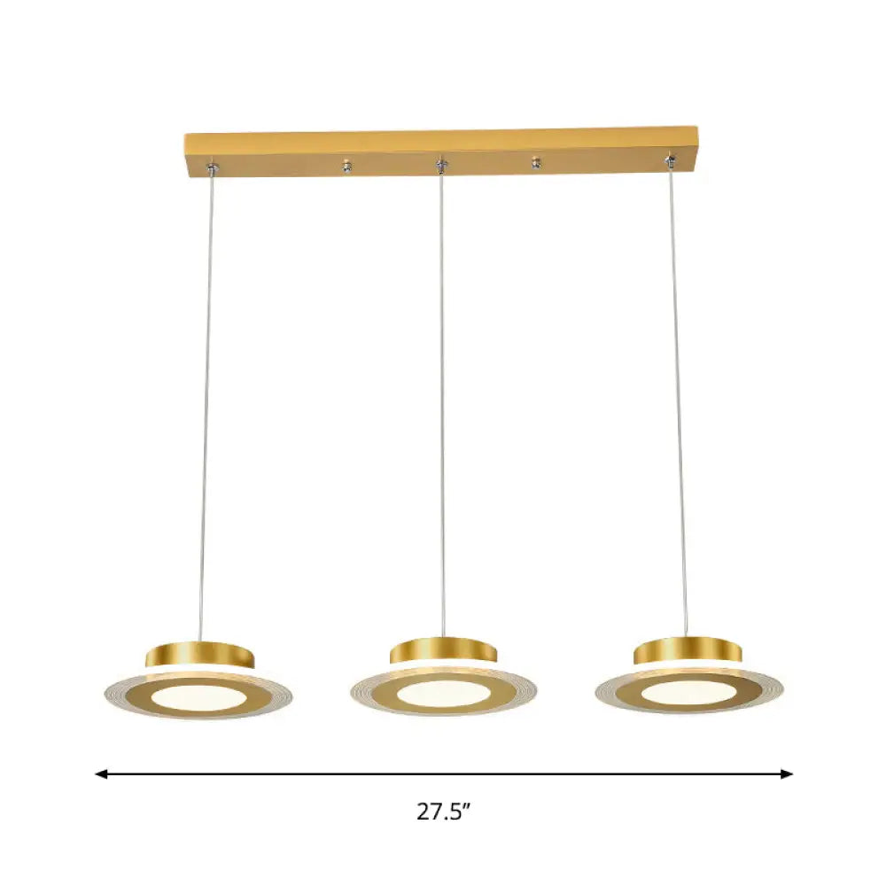 Contemporary Acrylic Led Gold Chandelier - Round Pendant Light Fixture In Warm/White
