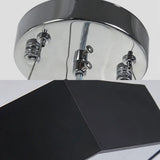 Contemporary Hexagon Pendant Lamp With Led Yellow/Silver/Purple Metal Ceiling Light Multiple Sizes