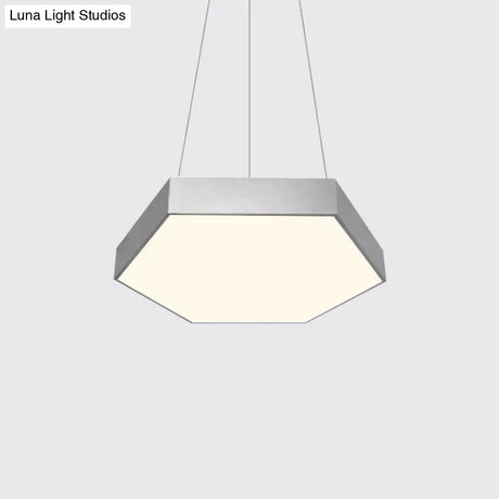 Contemporary Led Hexagon Pendant Lamp - Yellow/Silver/Purple 12’/18’/23.5’ Wide