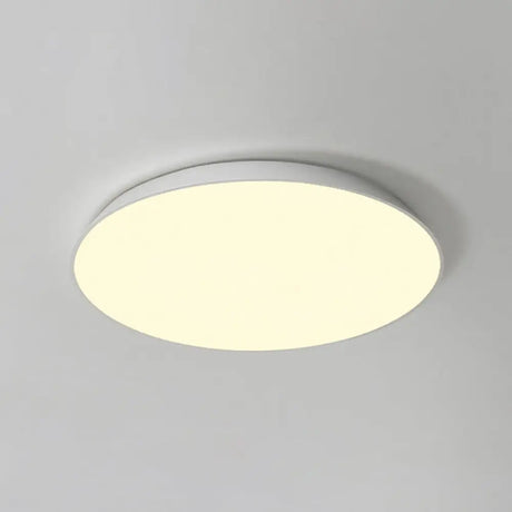 Contemporary Led Metallic Flush Mount Light - White Tray Ceiling Lamp For Bedroom