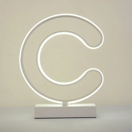 Contemporary Led Nightstand Lamp - White Curvy Book Light With Acrylic Shade Warm/White Option
