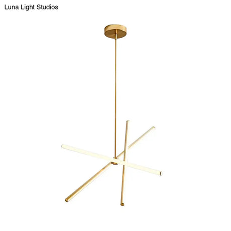 Contemporary Led Pendant Chandelier - Metallic Suspension Light For Living Room 3 Bulbs