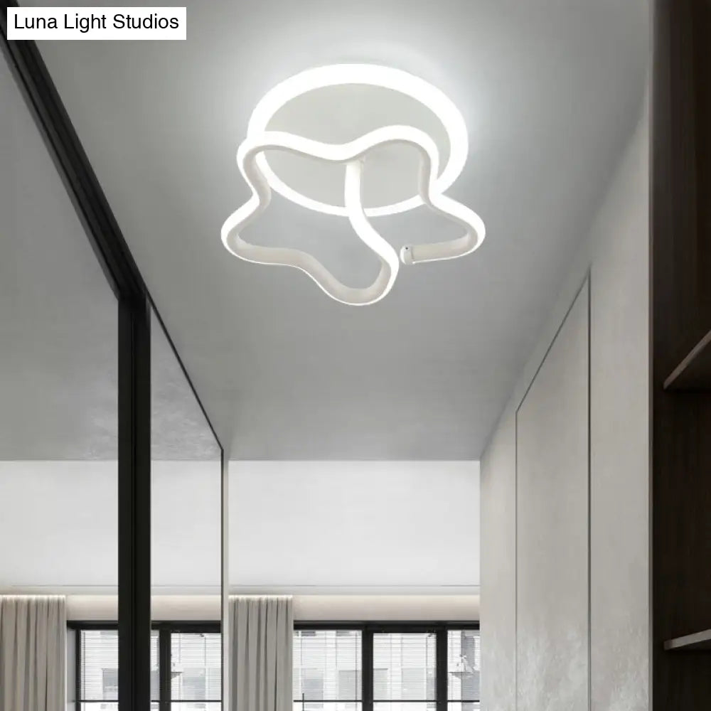 Contemporary Led Star Flush Mount Ceiling Light - Perfect For Corridors White /