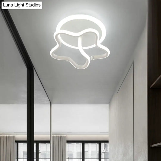 Contemporary Led Star Flush Mount Ceiling Light - Perfect For Corridors White /