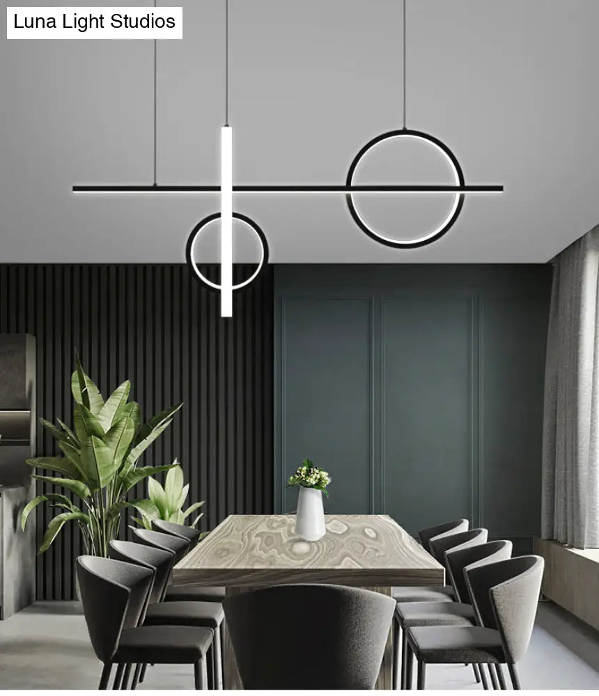 Contemporary Led Suspension Ceiling Lamp With Acrylic Shade - Stylish Parlour Pendant Lighting