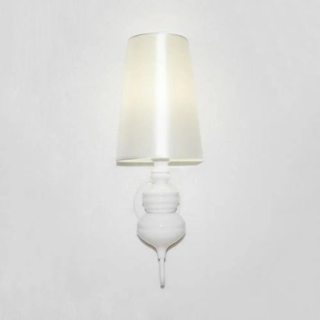 Contemporary Led Tapered Wall Sconce Light 6/8/10 Dia Fabric White/Black/Silver White / 6