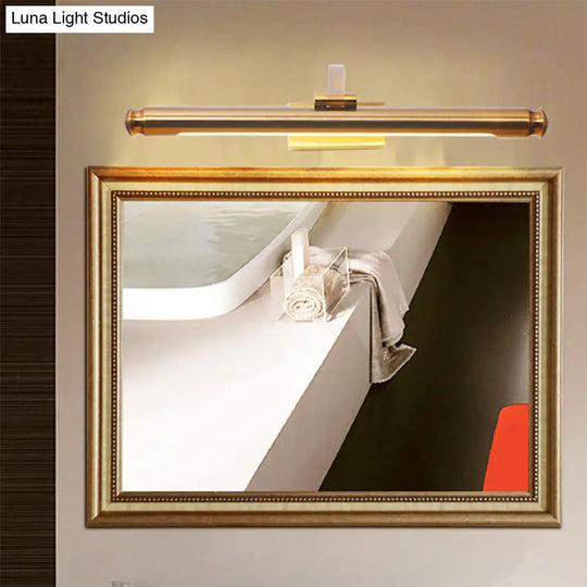 Contemporary Led Vanity Light In Gold Finish - Tubed Wall Sconce For Kitchen 20.5/26 W / 20.5