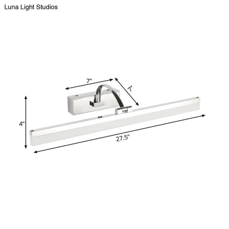 Contemporary Led Vanity Light Slim Acrylic Design Chrome Finish Wall Mounted Bathroom Lamp (16/19.5