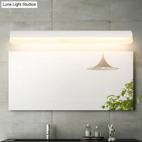Contemporary Led Vanity Wall Sconce In White/Black Acrylic - 16/19.5/23.5 Wide