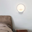 Contemporary Led Wall Light Fixture - Geometrical Aluminum Bedside Lamp White / Round