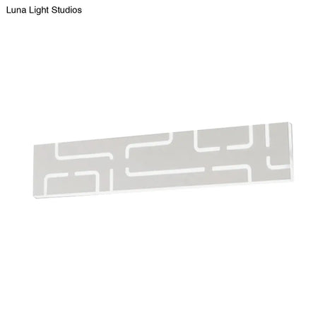 Contemporary Led Wall Sconce: 16/20.5 Wide Acrylic Rectangle - Warm/White Light For Bedroom