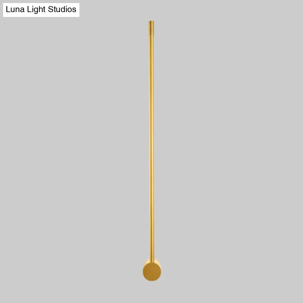 Contemporary Led Wall Sconce In Black/Gold - Metal Strip Living Room Lamp