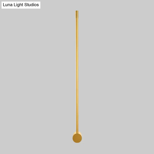Contemporary Led Wall Sconce In Black/Gold - Metal Strip Living Room Lamp