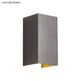 Contemporary Led Wall Sconce In Metal Gold/Coffee/Grey For Bedroom