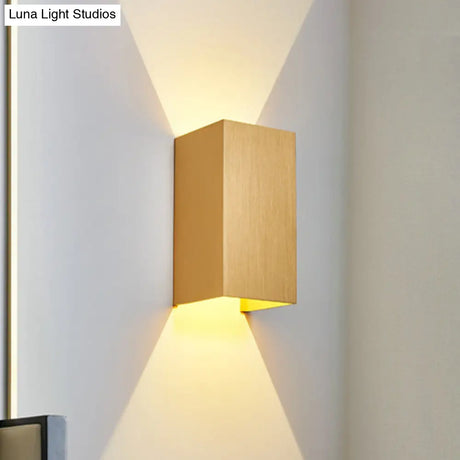 Contemporary Led Wall Sconce In Metal Gold/Coffee/Grey For Bedroom