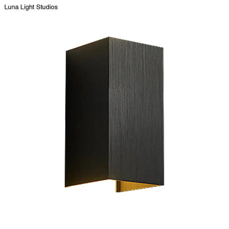 Contemporary Led Wall Sconce In Metal Gold/Coffee/Grey For Bedroom