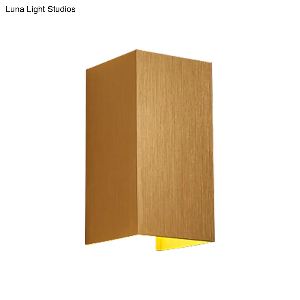 Contemporary Led Wall Sconce In Metal Gold/Coffee/Grey For Bedroom