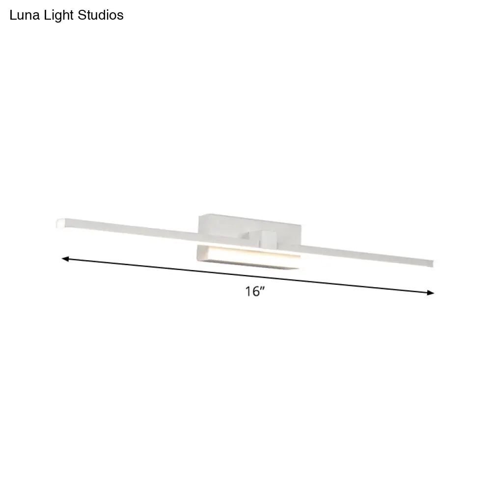 Contemporary Led Wall Sconce - White Linear Vanity Light Fixture