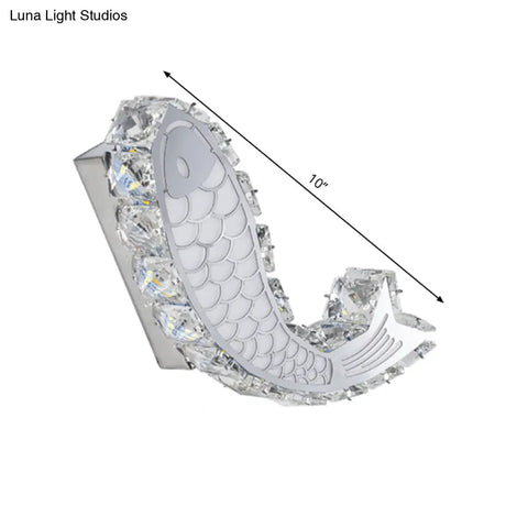 Contemporary Led Wall Sconce With Crystal Block Shade For Bedside Mounting