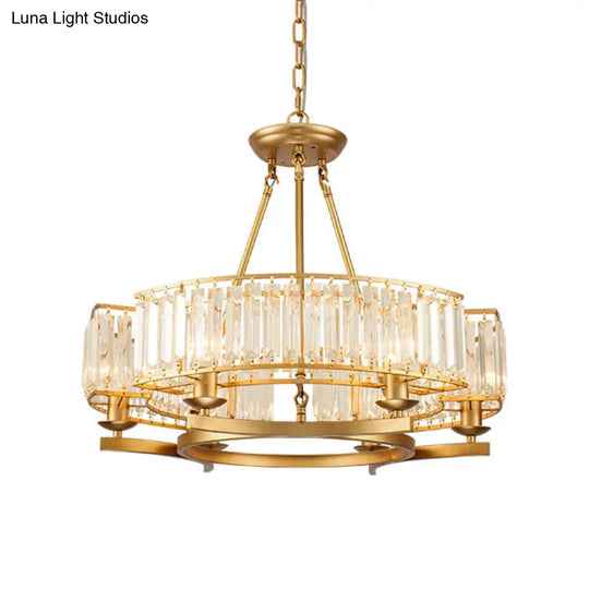 Contemporary Loop Chandelier With Crystal Prism Pendant Lighting - Ideal For Living Room